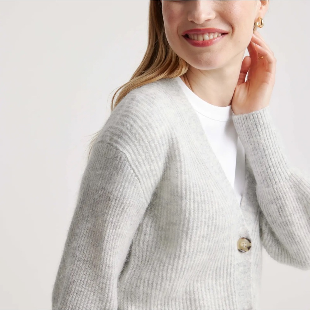 Quince Baby Alpaca- Wool Cropped Cardigan Size Small